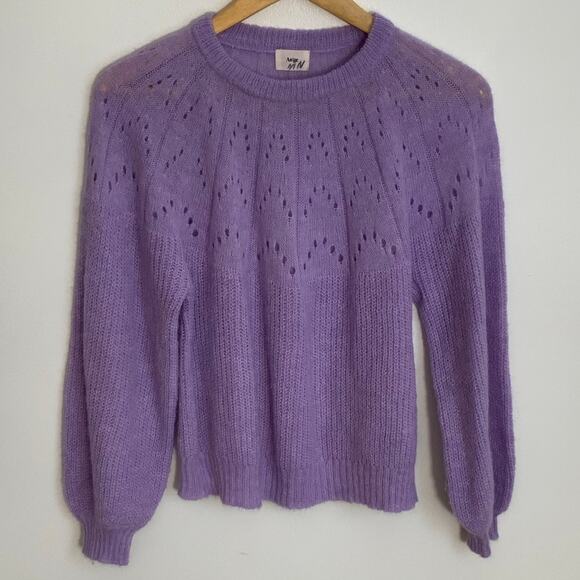 An'ge Mohair‎ Blend Lavendar sweater size S/M - Picture 1 of 6